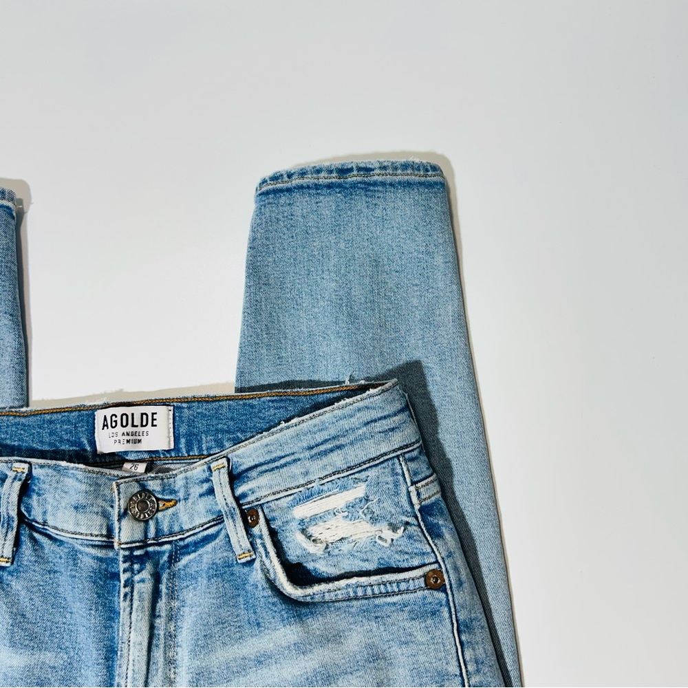 Agolde jeans Sophie Crop jeans A018C-812 distressed ankle crop women size 26 - Picture 6 of 10